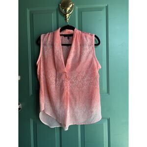 Fred David XL Sheer Pink Breezy Sleeveless Tank Top
